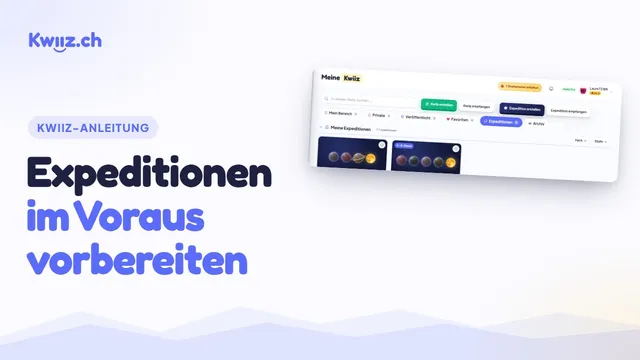 Video: Expeditionen im Voraus vorbereiten