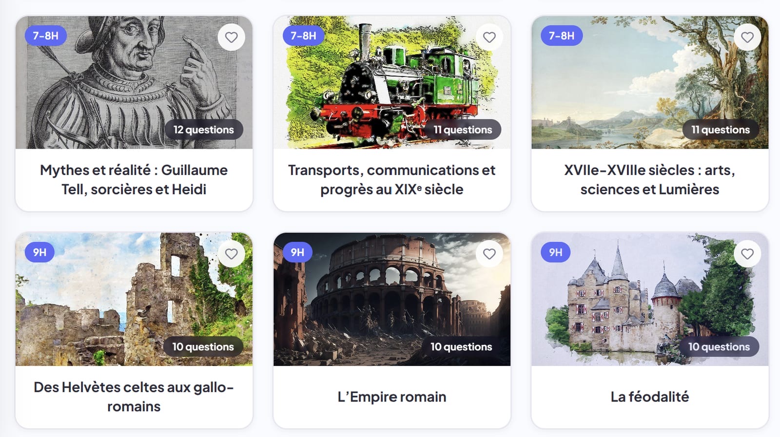 La bibliothèque de Kwiiz prêts à l'emploi