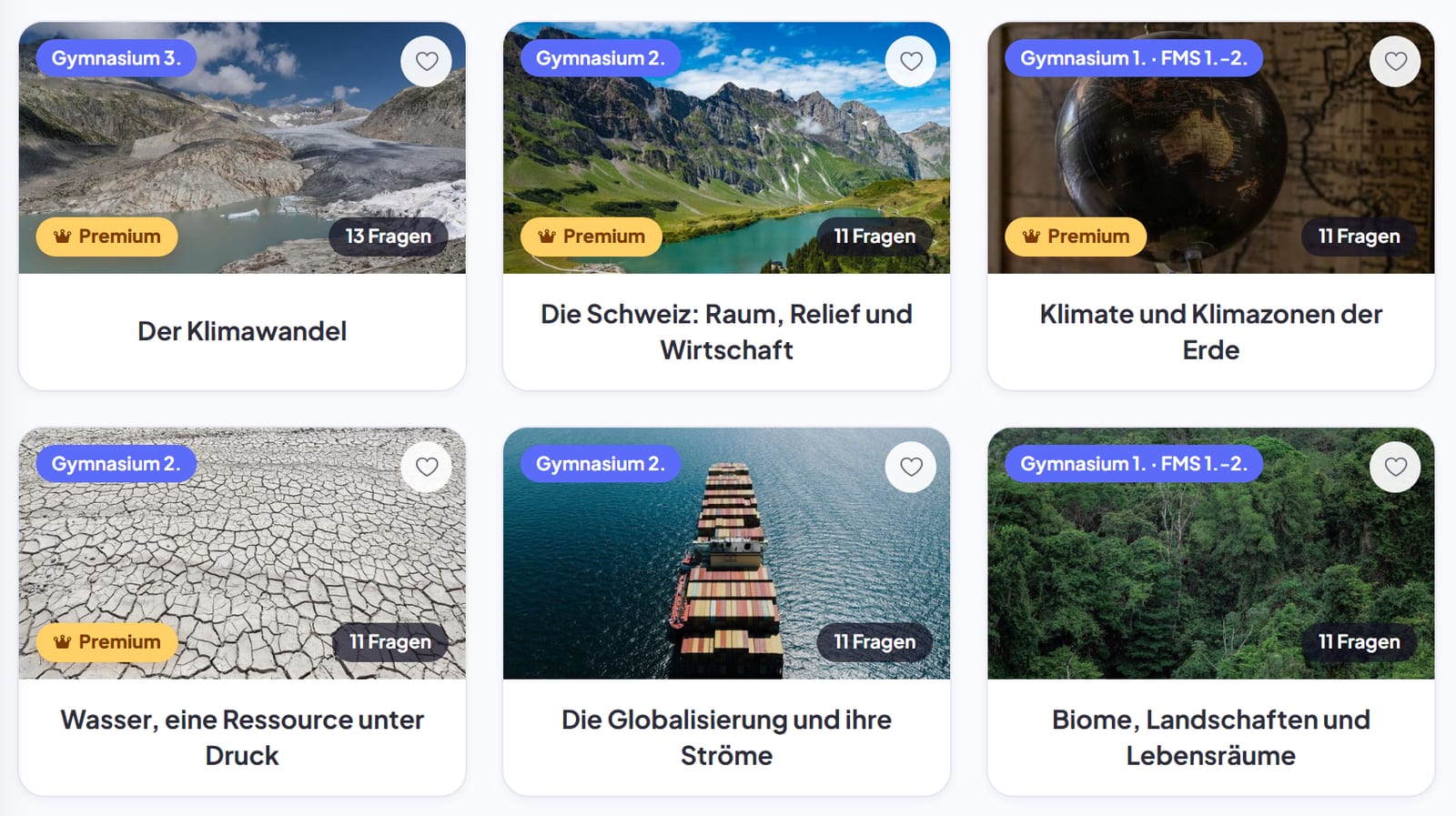 Die Kwiiz-Bibliothek: Quiz nach Fach und Klasse geordnet