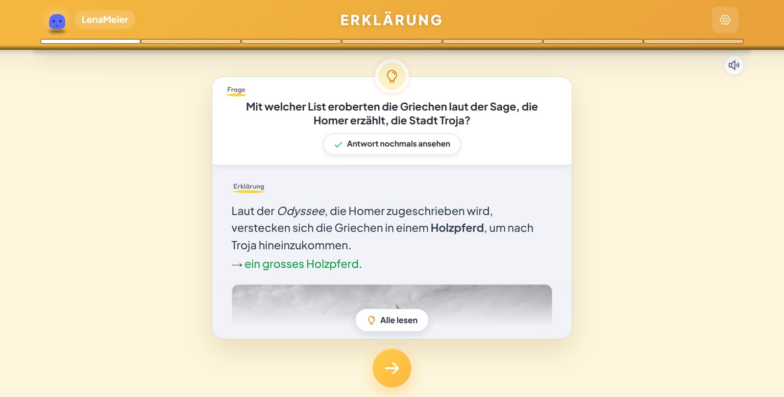 Die Erklärung der Lehrperson, wie das Kind sie sieht, direkt nach der Antwort